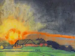 Emil Nolde, Sonnenaufgang über Hof Seebüll, Um 1930/ 1935, WatercolorWatercolor