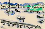Segelhafen by Erich Heckel, 1912, Watercolor and India ink, sold Jul 2020
