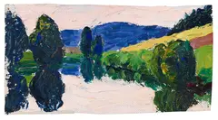Gabriele Münter, Büsche am Ufer, Kallmünz, 1903, Oil on canvas