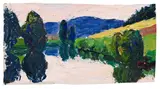 Gabriele Münter, Büsche am Ufer, Kallmünz, 1903, Oil on canvas