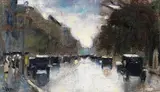 Lesser Ury, Straße im Tiergarten, 1920, Oil on canvas, laminated on baord