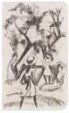August Macke, Mädchen im Park, 1913, Pencil drawing