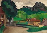 Auguste Francois Julien Herbin, Village (Paysage à Mouthier-Haute-Pierre), 1922, Oil on canvas