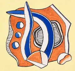 Ohne Titel (Composition) by Fernand Léger, Ca. 1935/36, Gouache and India ink drawing, sold Jul 2020