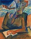 Mann am Meer by Conrad Felixmüller, 1918, Watercolor und Bleistift, sold Jul 2020