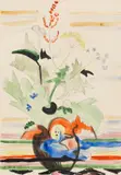 Stillleben mit Wiesenblumen by Ernst Ludwig Kirchner, Um 1929/30, Watercolor and pencil drawing, sold Jul 2020