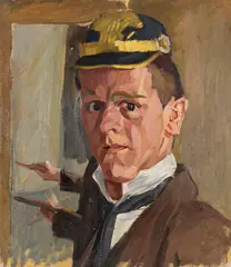 Carl Lohse, Selbst mit Pickelhaube, 1913, Oil on canvas