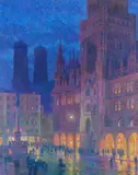 Charles Johann Palmié, München, Marienplatz, 1907, Oil on canvas
