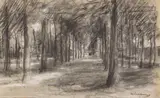 Max Liebermann, Brink (Dorfanger) in Laren, Um 1897, Chalk drawing