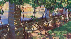 Hans Lietzmann, Pergola des Café Paradiso in Torbole, 1911, Oil on canvas
