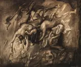 Lea Grundig, In den Abgrund, 1943, Pen and India ink drawing