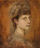 Franz von Lenbach, Charlotte von Meiningen, Prinzessin von Preussen, 1895, Oil over pencil on board