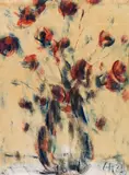 Feldmohn in blauer Vase by Christian Rohlfs, 1923, Gouache, sold Jul 2020