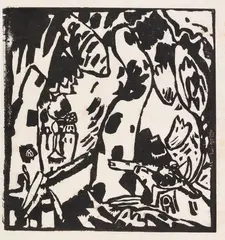 Wassily Kandinsky, Bogenschütze, 1908/09, Woodcut