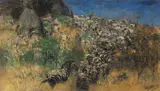 Wilhelm Kuhnert, Fliehende Zebraherde