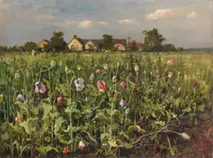 Julius von Klever, Blühender Mohn, 1905, Oil on canvas