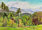 Albert Birkle, Latemar, Südtirol, 1924, Oil on cardboard