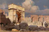 Erich Kips, Am Titusbogen in Rom, Um 1900, Oil on canvas