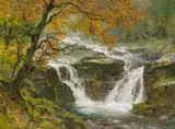 Edward Harrison Compton, Wildbach im herbstlichen Gebirge