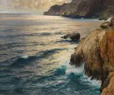 Karl Theodor Boehme, Die Sirenenbucht von Capri, Wohl 1893, Oil on canvas