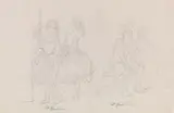 Carl Spitzweg, Tänzerinnen hinter den Kulissen, Um 1860, Pencil drawing