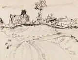 Erich Heckel, Landschaft Mellingstedt (Lemsahl), 1913, Brush and India ink and pen