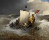Andreas Achenbach, Fischerboot auf stürmischer See