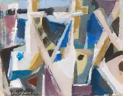 Composition by Eduard Bargheer, 1950, Oil on canvas, sold Jul 2020