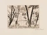 Erich Heckel, Badende an der Alster, 1913, Drypoint