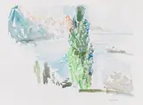 Oskar Kokoschka, Genfer See, 1967, Lithograph in colors