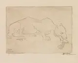 Paul Gangolf, Figürliche Szenen, Um 1930, 7 sheets Etchings, with plate tone and partly w...