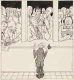 Thomas Theodor Heine, Der Staat als Kaufmann, 1927, Pen and India ink drawing over pencil, white-he...