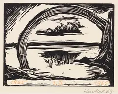 Regenbogen by Erich Heckel, 1965, Linocut, sold Jul 2020