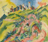 Ernst Ludwig Kirchner, Bergdorf mit rosa Kuh, 1919/20, Oil on canvas