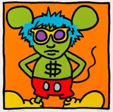 Keith Haring, Andy Mouse, 1986, Silkscreen in colors