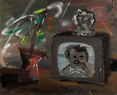 Göte by Albert Oehlen, 1980, Acrylic on canvas, sold Jul 2020