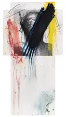 Arnulf Rainer, Fingermalerei - Kreuzübermalung, 1987, Mixed media over photo board collaged on honeyc...
