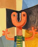 Unidentified Head by George Condo, 1989, Oil on canvas, sold Jul 2020