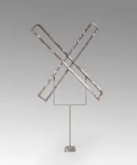 Two open rectangles excentric- variation VIII by George Rickey, 1973, stainless steel, sold Jul 2020