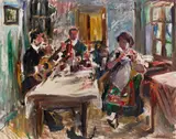Lovis Corinth, Tiroler Bauernstube, 1913, Oil on canvas. Firmly laminated on board