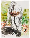 Georg Baselitz, Ein Grüner / A green one (Remix), 2008, Pencil, Watercolor and India ink