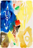 Ernst Wilhelm Nay, Halb Gelb - halb Blau, 1965, Watercolor