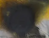 Otto Piene, Anthrazit Stern, 1985/87, Oil, fire and smoke on canvas