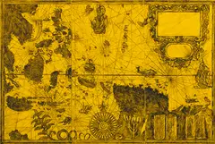 Matt Mullican, Untitled (3-tlg.), 1991, Frottage. Acrylic and oil crayon on canvas