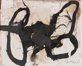 Farfa by Emil Schumacher, 1979, Oil on canvas, collaged, mounted on fiberboard, sold Jul 2020