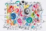 Jean Tinguely, Brief vom 1.III 1989, 1989, Mixed media Color pen and felt tip pen overoffset