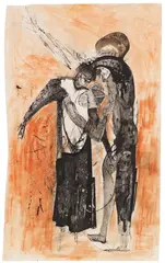 Gerhard Altenbourg, Vorspiel, 1956, Chinese India Ink, red chalks