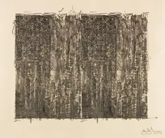 Two Flags (Gray) by Jasper Johns, 1970-1972, Lithograph, sold Jul 2020
