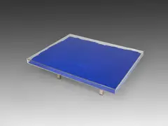 Table Bleue by Yves Klein, International Klein Blue pigment, glass, Plexiglas, chrome-plated steel, sold Jul 2020