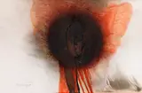 Otto Piene, Ouvrez, 1977, Gouache, fire and smoke
